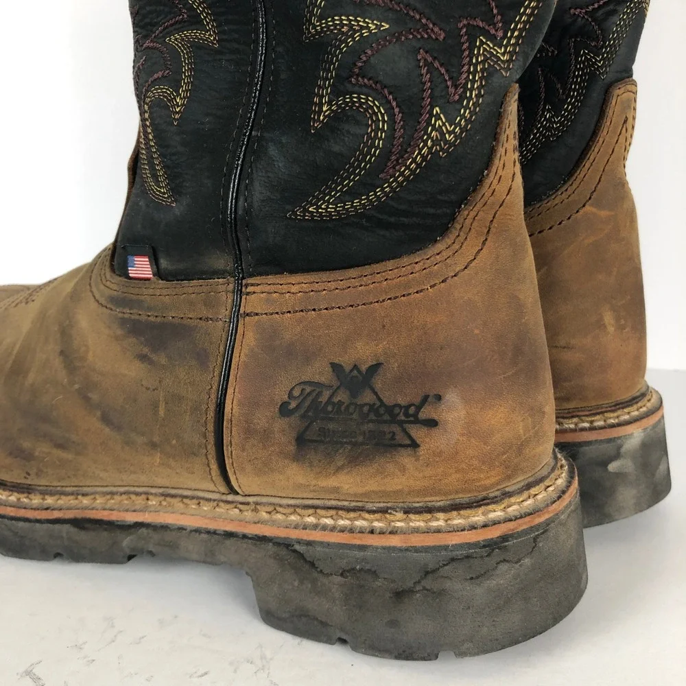 THOROGOOD Wellington Waterproof Work Boots Men's 10.5 EE Brown 814-4330  EH SR
